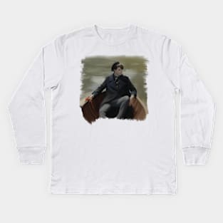 Joseph on a boat. Kids Long Sleeve T-Shirt